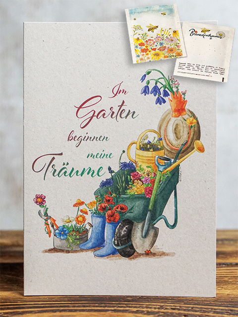 Saat-Gru?karte 'Schubkarre'